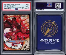 2023 One Piece OP05 Monkey D. Luffy 1st Anniversary Signature ST01-012 PSA 9 - Image 2