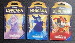 Disney Lorcana The First Chapter Sleeved Blister Booster Packs Sealed x3 Dif Art - Image 1
