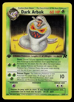 Pokemon Card - Dark Arbok Team Rocket 19/82 Rare 1st Edition - Image 1