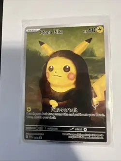 Mona Pikachu Fan Art Pokemon Card - Image 1