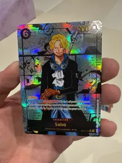 One Piece CCG Sabo Manga English Op13-120 Super Rare Custom Card - Image 1
