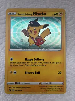 Special Delivery Pikachu SWSH074 SWSH: Sword & Shield Promo Cards Holo NM EC3 - Image 1