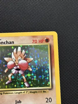 Pokemon TCG Hitmonchan Base Set Holo Unlimited Rare Card 7/102 Vintage - Image 5