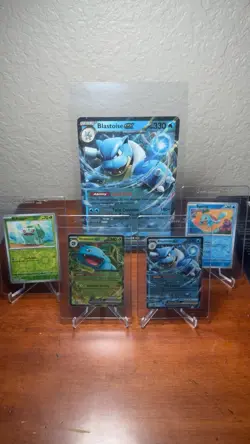 Blastoise EX JUMBO Card from Blooming Waters Pokemon 151 set + 4 Promo Cards NM - Image 1