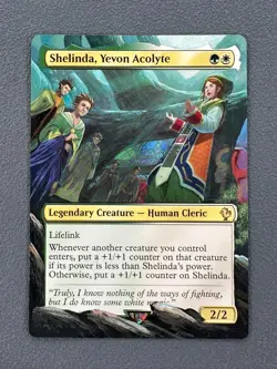Shelinda, Yevon Acolyte #94 MTG Final Fantasy Commander Hand Painted Altered Art - Image 1