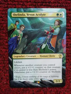 Shelinda, Yevon Acolyte #94 MTG Final Fantasy Commander Hand Painted Altered Art - Image 2