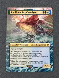 Sin, Unending Cataclysm Final Fantasy Commander Hand Painted Altered Art Jeckho - Image 1