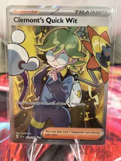 Pokemon TCG Trainer Card Clemont's Quick Wit Rare Holo, 243/191, Surging Sparks - Image 1