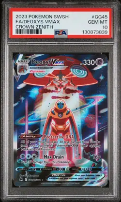 2023 Pokemon Crown Zenith # GG45 Deoxys VMAX PSA 10 Gem Mint - Image 1