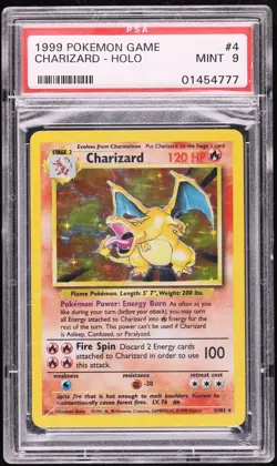 1999 Pokemon TCG Charizard Base Set Holo Rare PSA 9 Mint - Image 1