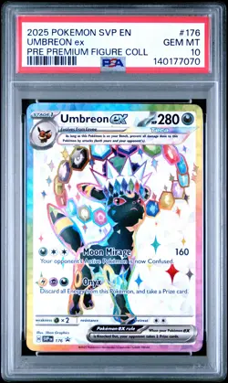2025 POKEMON SVP EN-SV BLACK STAR PROMO #176 UMBREON EX PSA 10 - Image 1