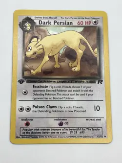 Pokemon TCG 1st Edition Team Rocket Dark Persian 42/82 -LP, - Image 1