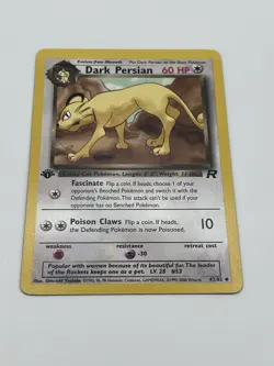 Pokemon TCG 1st Edition Team Rocket Dark Persian 42/82 -LP, - Image 2