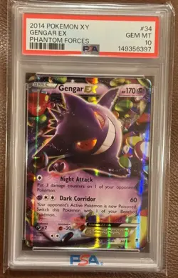 2014 Pokemon XY Gengar EX 34/119 Phantom Forces PSA 10 Full Art Holo Rare - Image 3