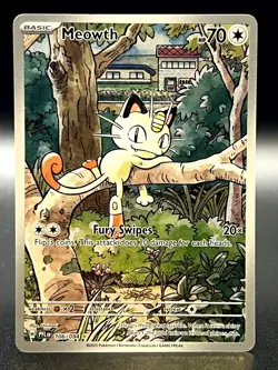 Meowth 106/094 Illustration Rare ME02: Phantasmal Flames Pokemon TCG - NM - Image 1