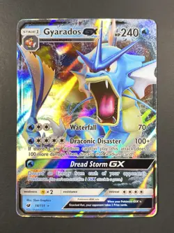 Pokemon: Gyarados GX Ultra Rare Full Art Holo 18/111 Crimson Invasion 2017 - Image 1