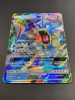 Pokemon: Gyarados GX Ultra Rare Full Art Holo 18/111 Crimson Invasion 2017 - Image 2
