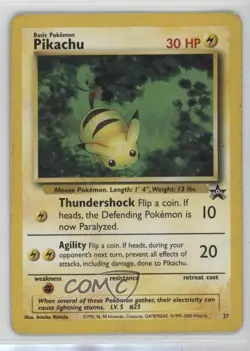 Pikachu (The Power of One) Pokemon WOTC Black Star Promo #27 1999 - Image 1