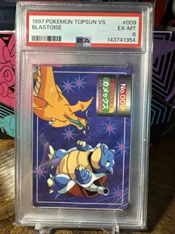 1997 Pokemon Japanese Topsun VS #009 Blastoise PSA 6 - Image 1
