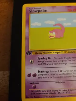1999 Slowpoke Pokemon Card #55/62 1st Edition - Image 4