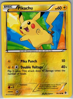Pikachu 50/149 Reverse Holo Boundaries Crossed - Pokemon Card - NM - Image 1