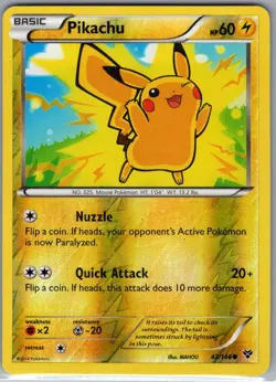 Pikachu 42/146 Reverse Holo XY Base Set - Pokemon Card - NM - Image 1