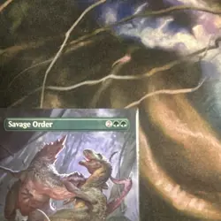 2023 MTG Magic The Gathering REX Jurassic Park World Borderless #6 Savage Order - Image 3