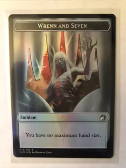 x1 Wrenn and Seven Emblem/spirit Innistrad Midnight Hunt MTG TOKEN FOIL 18/002 - Image 1