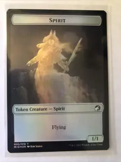 x1 Wrenn and Seven Emblem/spirit Innistrad Midnight Hunt MTG TOKEN FOIL 18/002 - Image 2