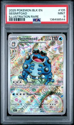 PSA 9 POKEMON BLK EN-BLACK BOLT ILLUSTRATION RARE #105 SEISMITOAD MINT - Image 1