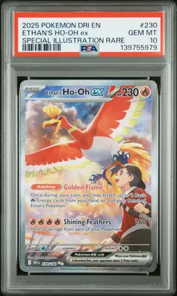2025 POKEMON DRI EN-DESTINED RIVALS #230 ETHAN'S HO-OH EX PSA 10 - Image 1