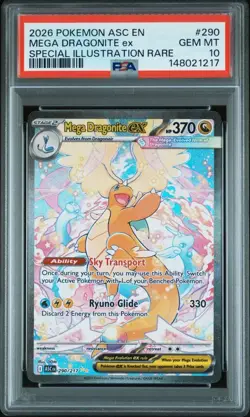 2026 POKEMON ASCENDED HEROES SPECIAL ILLUSTRATION RARE MEGA DRAGONITE EX PSA 10 - Image 1