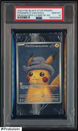 Pokemon Pikachu with Grey Felt hat Van Gogh 085 Graded Sealed Promo PSA 10 - Image 1