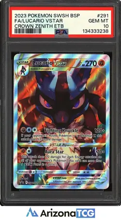 Pokemon 2023 Lucario VSTAR SWSH291 Full Art Promo Crown Zenith ETB GEM MT PSA 10 - Image 1