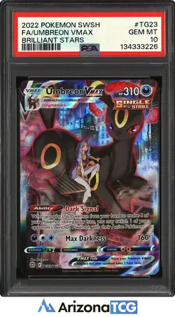 Pokemon 2022 Umbreon VMAX TG23/TG30 Full Art Brilliant Stars GEM MINT PSA 10 - Image 1