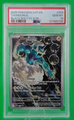 Thundurus #209 2025 Pokemon Black Bolt PC ETB Pokemon Center PSA 10 - Image 1