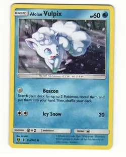 Alolan Vulpix 21a/145 Common 2017 Guardians Rising Pokemon LP - Image 1