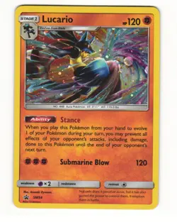Lucario SM54 Promo 2017 SM Black Star Promos Pokemon LP - Image 1