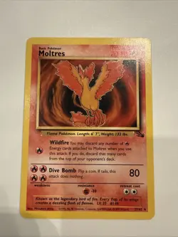 Pokemon Moltres 27/64 Fossil Unlimited Non Holo - Image 1
