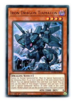 Iron Dragon Tiamaton - FLOD-EN032 - Ultra Rare - 1st Edition Yugioh - Image 1