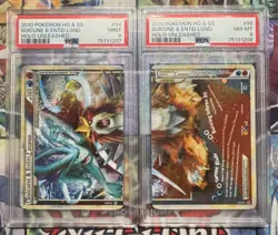 Suicune & Entei - 94/95 + 95/95 - Legend - Unleashed - Pokemon Card - PSA 9/8 - Image 1