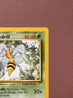 Pokemon TCG Beedrill Card 17/102 Rare Unlimited Base Set NM / LP Condition - Image 3