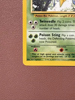 Pokemon TCG Beedrill Card 17/102 Rare Unlimited Base Set NM / LP Condition - Image 5