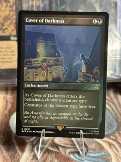 MTG NM Foil Cover of Darkness (Foil Etched) 201 R Universes Beyond: Assassin's - Image 1