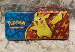 Pokemon TCG Pikachu Tin Pencil Box COLLECTORS TIN W/ Pencils, Pen & Stickers - Image 5