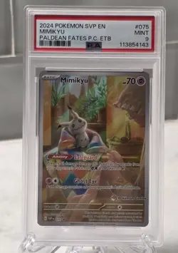 Pokemon Center ETB Black Star Promo 075 Mimikyu 2024 SVP EN-SV PSA 9 - Image 1