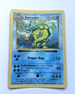1999 POKEMON TCG GYARADOS HOLO BASE SET SHADOWLESS UNLIMITED RARE 6/102 LP - Image 1