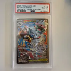 Pokemon Mega Lucario ex Special Illustration Rare Holo EX Me01 179/132 PSA 10 - Image 1