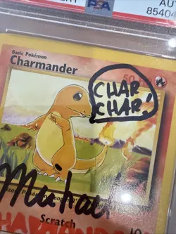 PSA 1999 Pokemon Charmander Base Unlimimted 46/102 Signed Auto Michael Haigney - Image 2