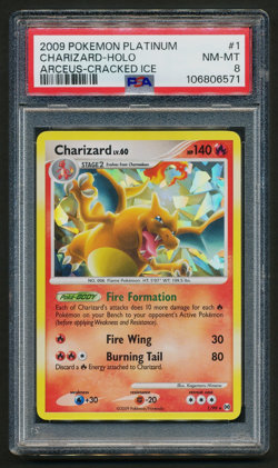 Charizard 1/99 Cracked Ice Holo Pokemon 2009 Arceus Deck Exclusive PSA 8 NM-MT - Image 1